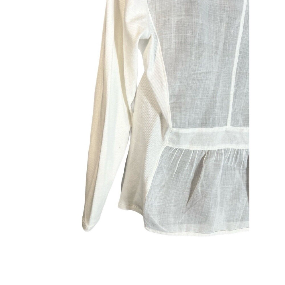 Brunello Cucinelli Jacket White Sheer Cotton M Ramie Solid Sleeves Light Cool - Picture 4 of 10